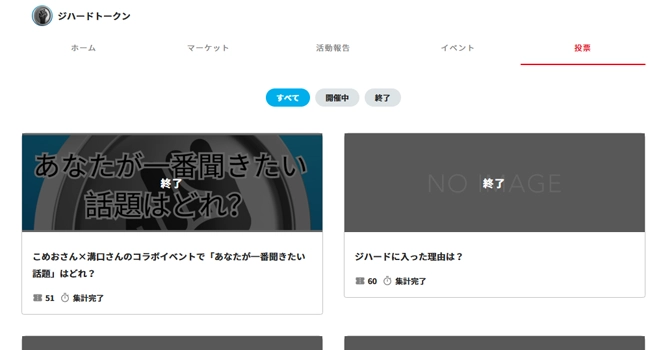 プロジェクトの投票