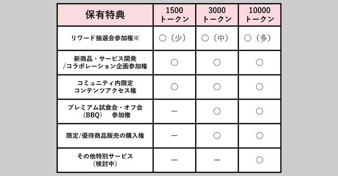 プロジェクトの支援特典