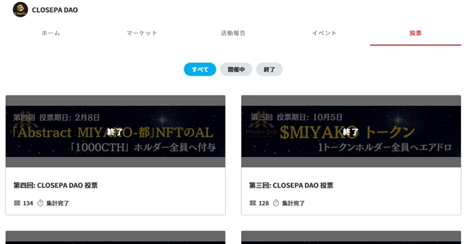 『CLOSEPA DAO』の投票