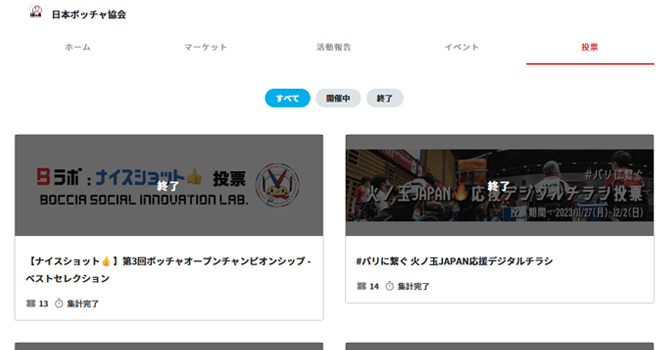 『日本ボッチャ協会』の投票