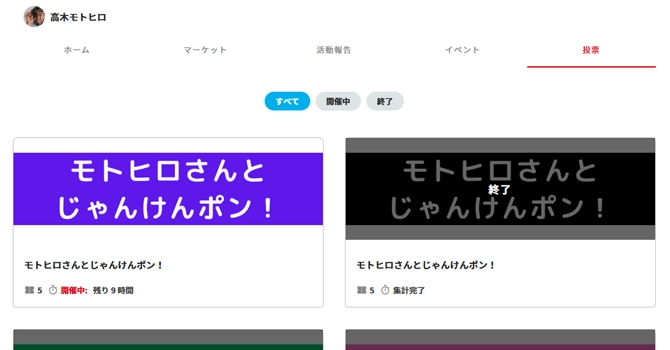 『高木モトヒロ』の投票